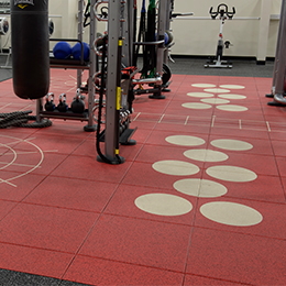rubber gym flooring red install