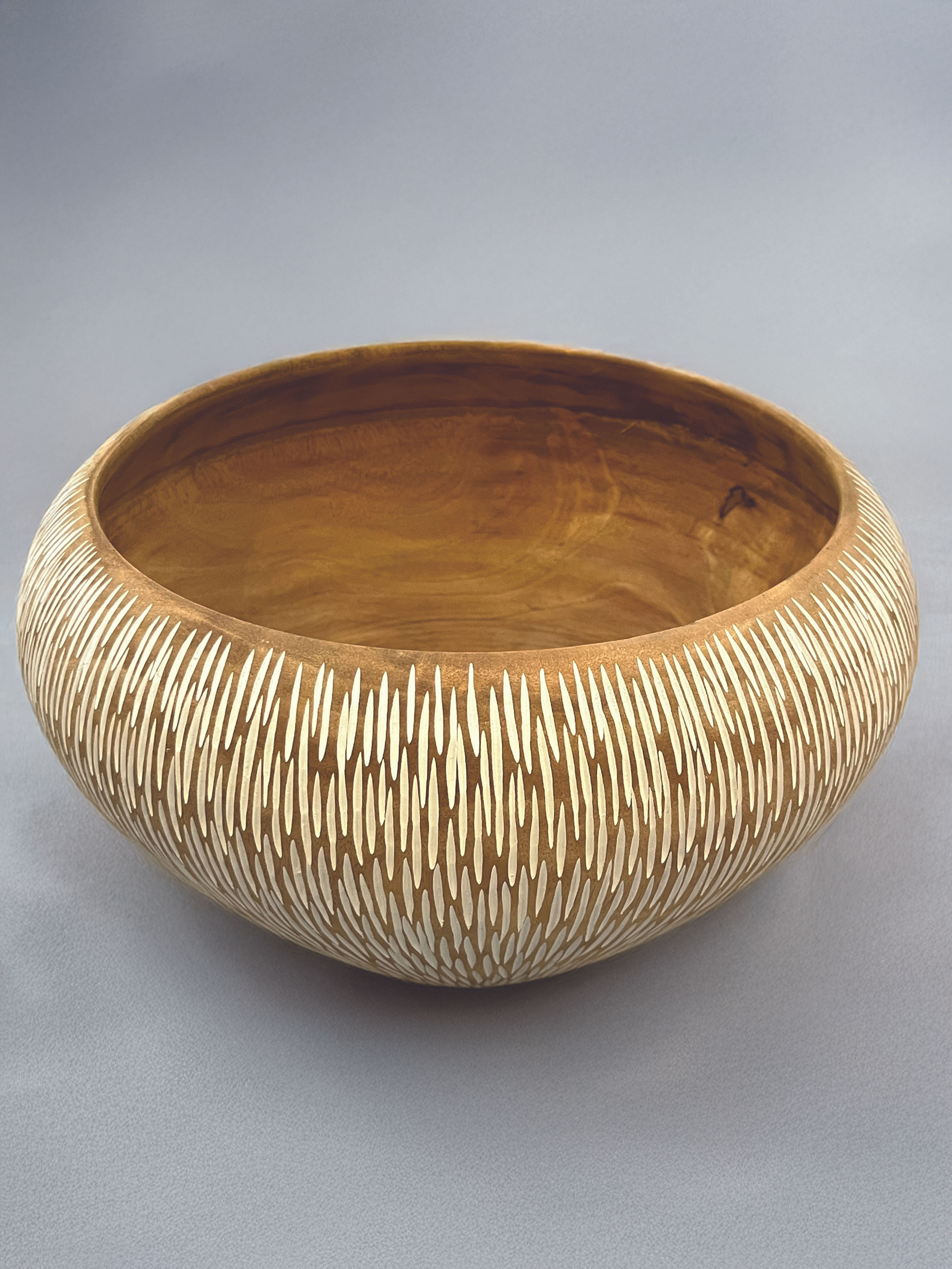 Carved  Mango Wood Bowl