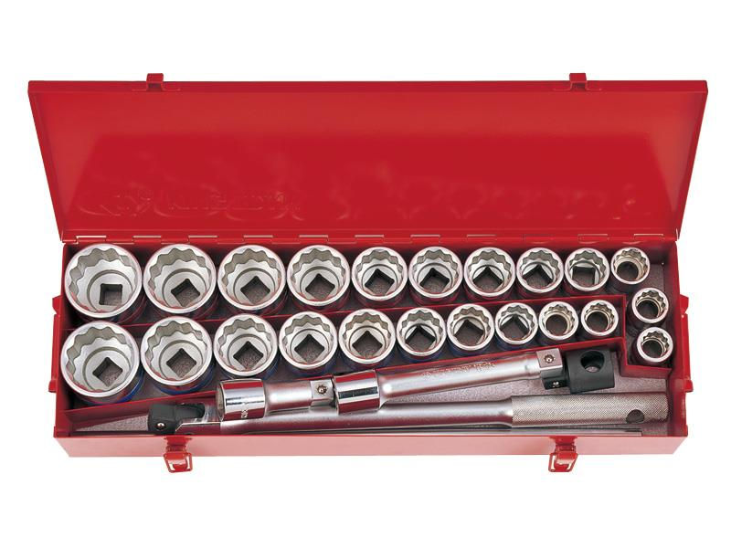 Socket & Ratchet Set, 3⁄4” Drive, 26 Piece | King Tony