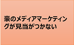 豪のメディアマーケティングが見当がつかない