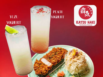 Free Handcrafted Yoghurt Fizz Drink (Peach or Yuzu) with Purchase at Katsu Haki