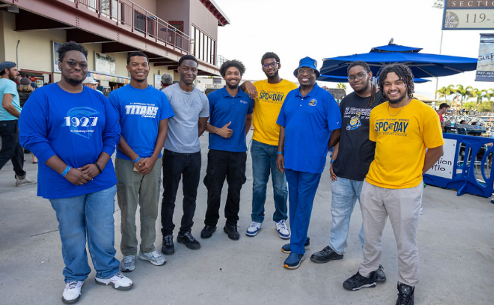 SPC students posing for a picture on campus.