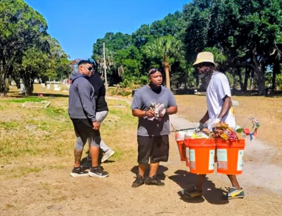 Community members work to beautify Lincoln Cemetery, which is home to Black pioneers from St. Petersburg but located in neighboring Gulfport. Photo: Lincoln Cemetery Descendants, Facebook.