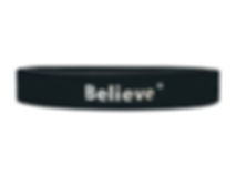 Believe® Motivational Wristband - Extra Thin (Black w/ White)