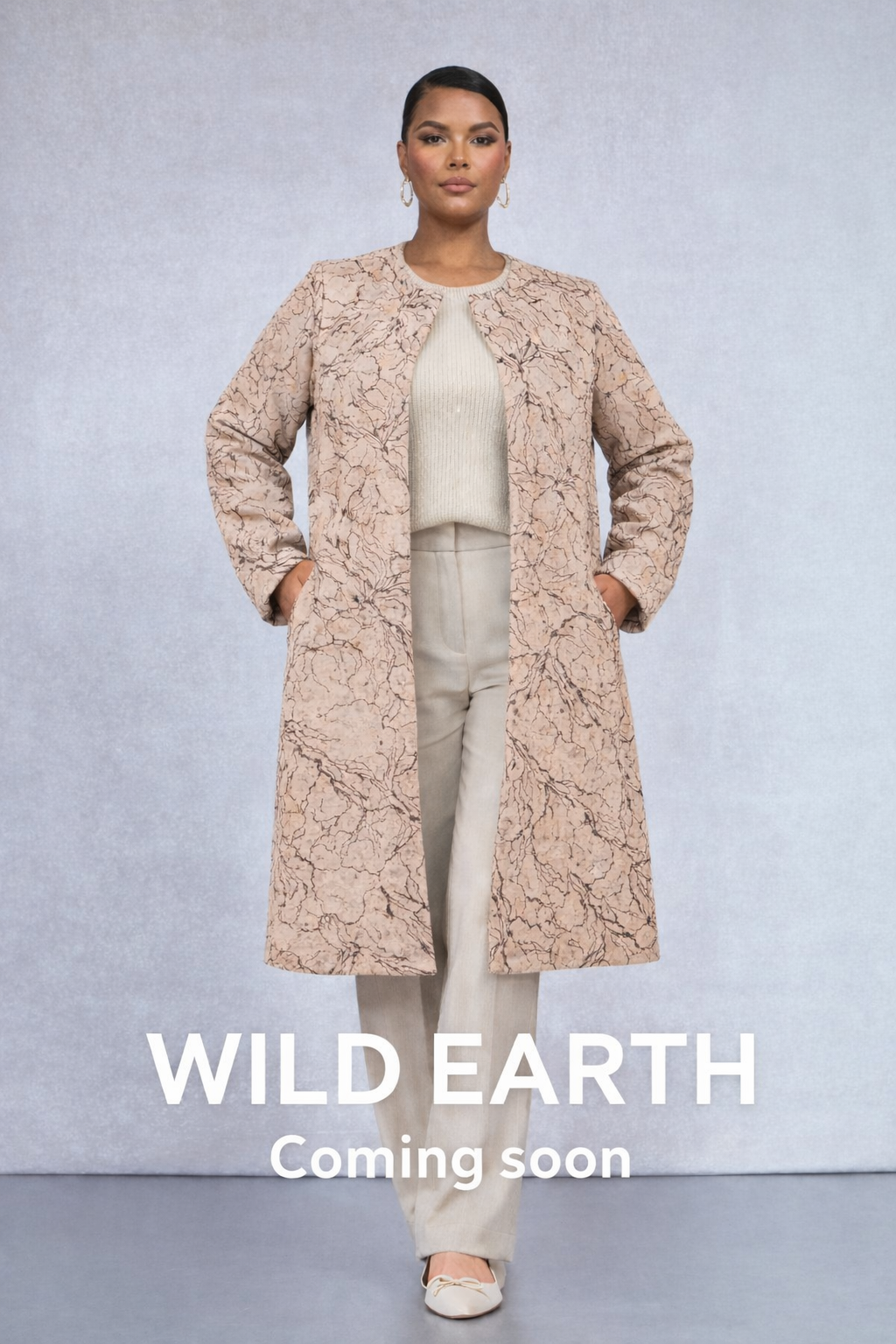 Copy of Marbled Melton Coat- Beige