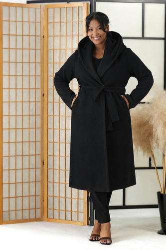 Black Melton Coat | Wild Earth