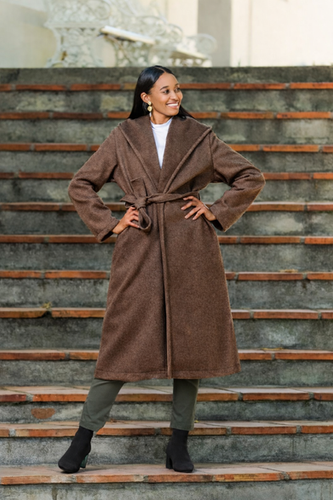 Brown Melton Coat | Wild Earth