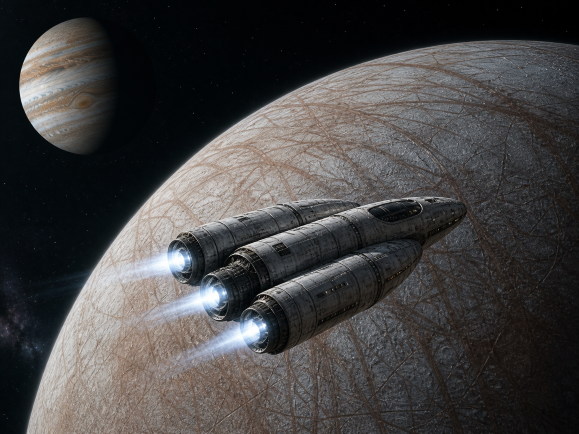 The AI robot Columbus approaches Europa