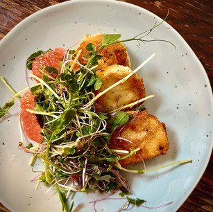 Microgreen Salad with Fried Goat Cheese