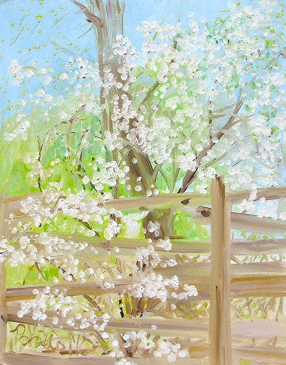 1218, Blossoms by a Split Rail Fence, 20