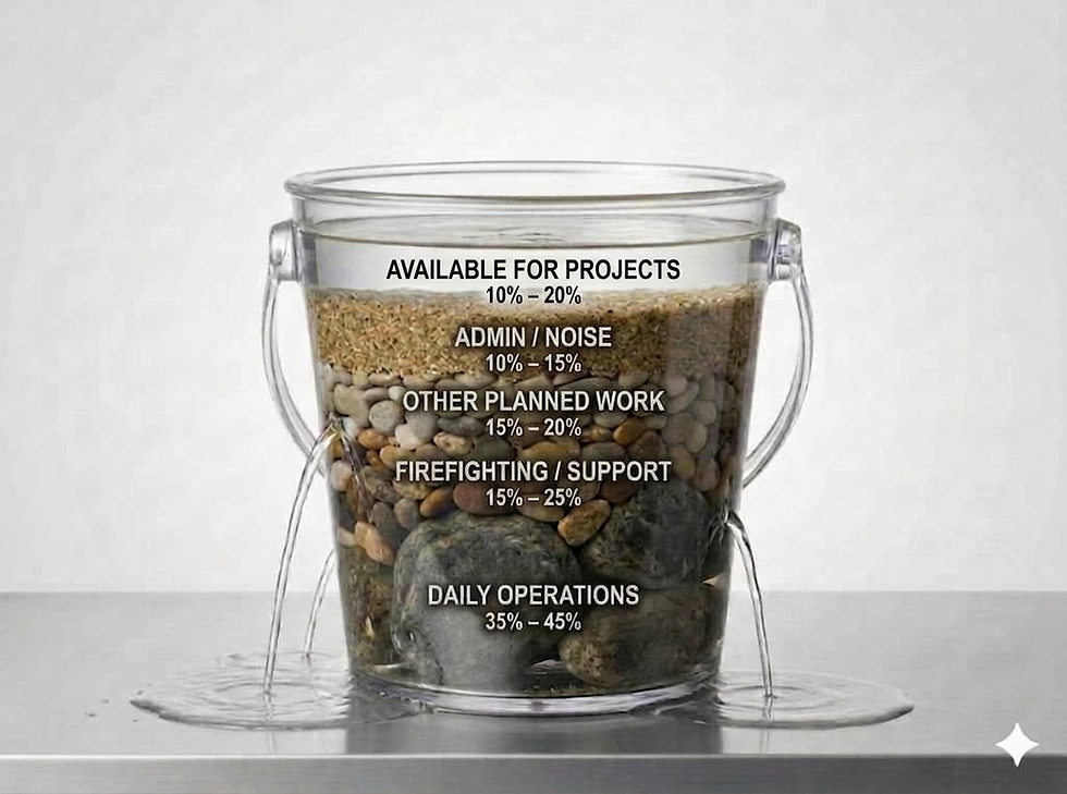 Bucket depicting types of resource demand