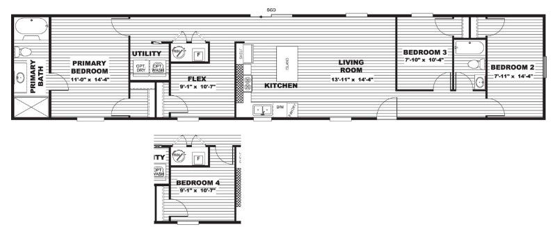 Thumbnail: Sensation | 4-OR-3 Bed | 2 Bath | 16x80