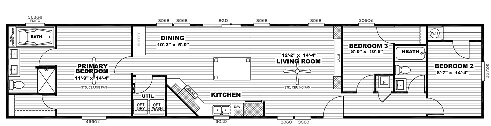 Thumbnail: Resolution J | 3 Bed | 2 Bath | 16x80