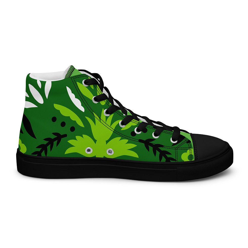Thumbnail: TMagicHandz® Men’s High Top Canvas Shoes (Black/Floral)