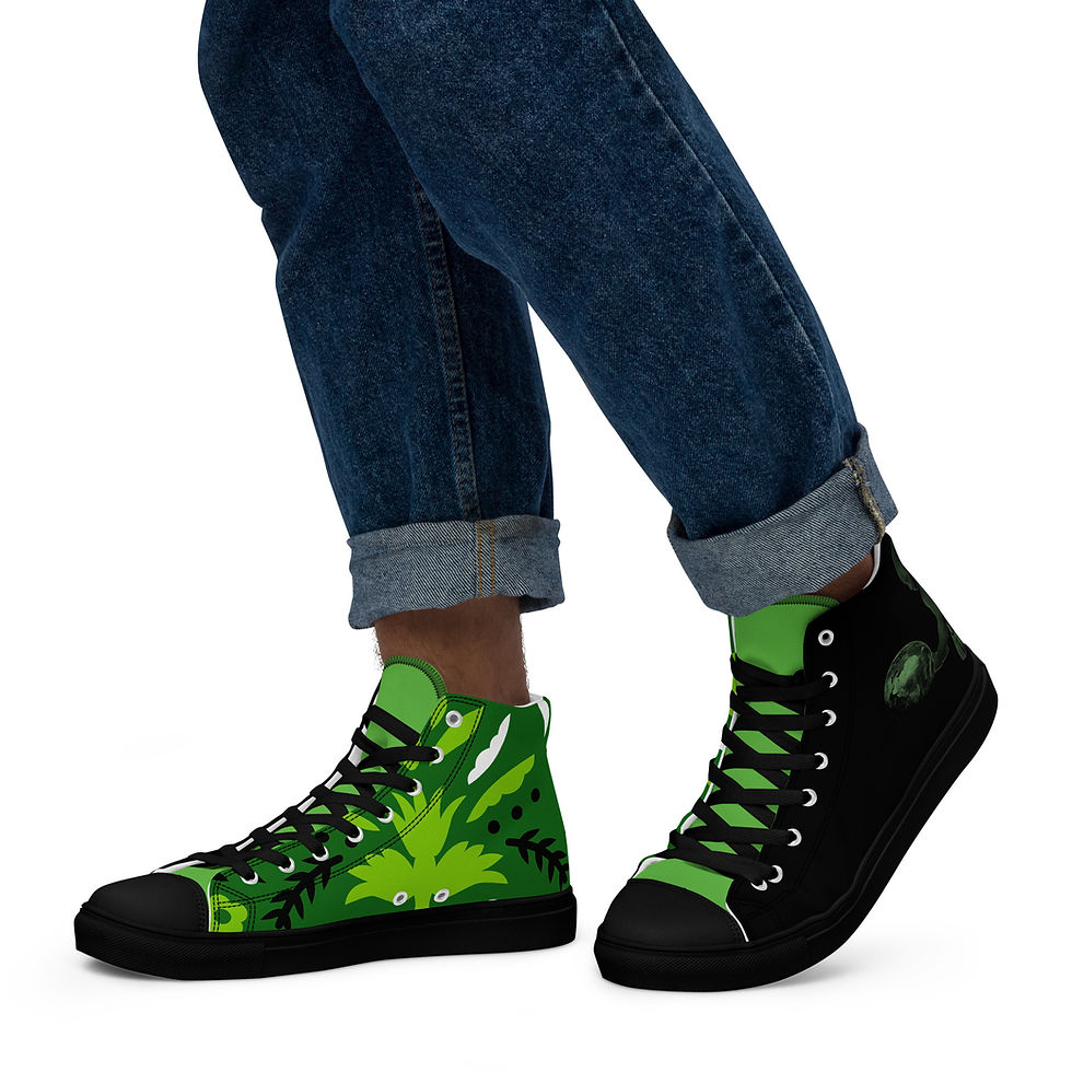 Thumbnail: TMagicHandz® Men’s High Top Canvas Shoes (Black/Floral)