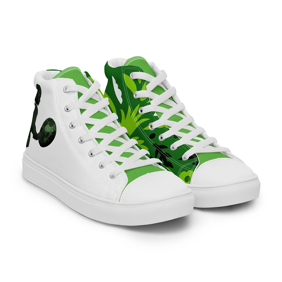 Thumbnail: TMagicHandz® Men’s High Top Canvas Shoes (White/Floral)