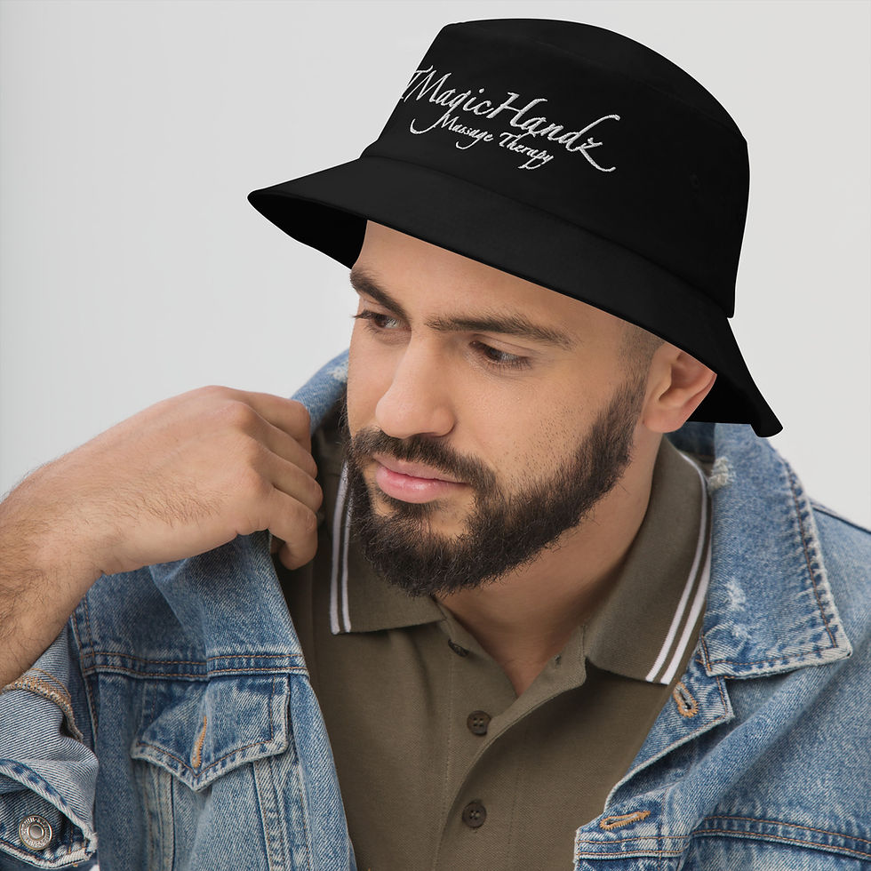 Thumbnail: TMagicHandz Embroidered Bucket Hat (Black/White)