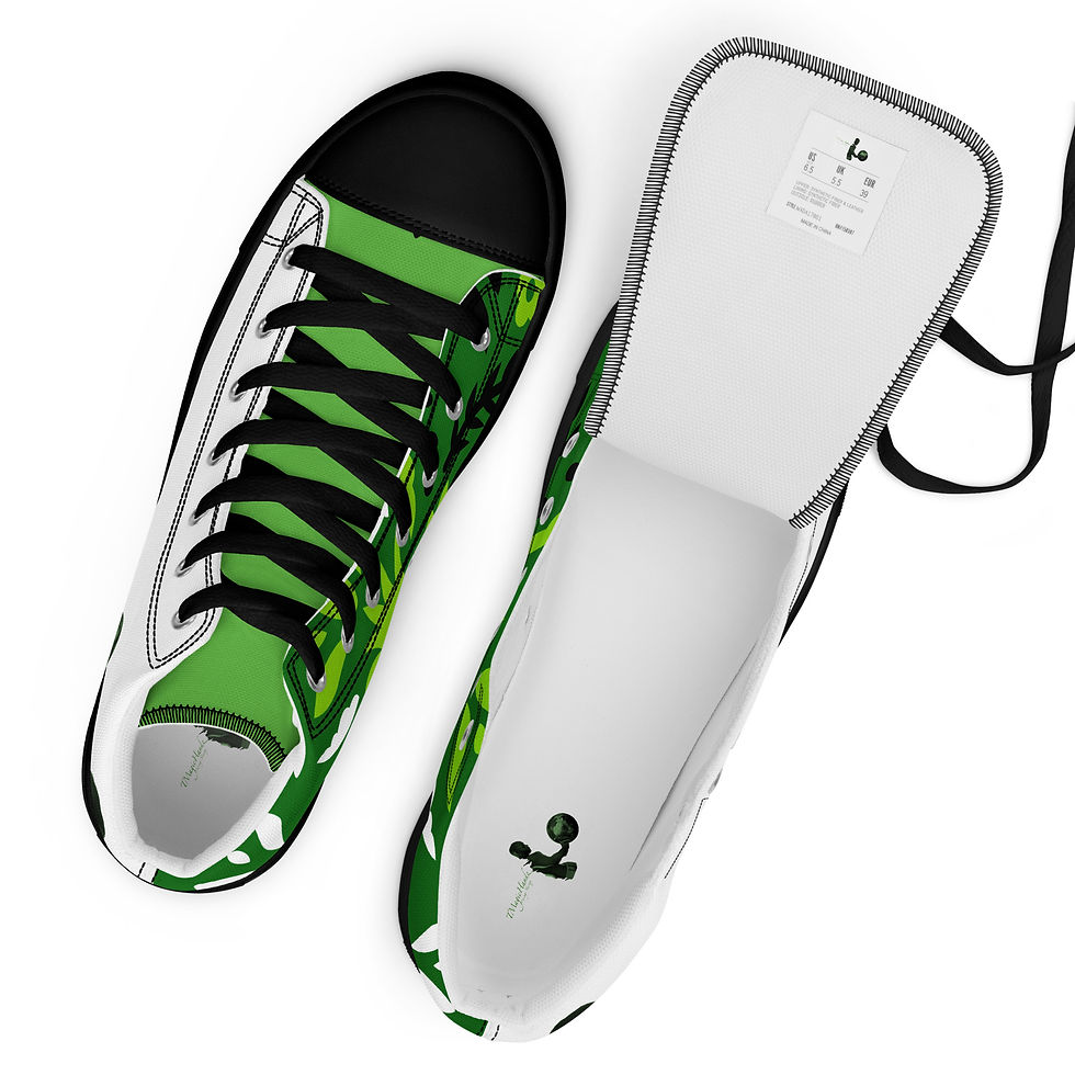 Thumbnail: TMagicHandz® Men’s High Top Canvas Shoes (White/Floral)