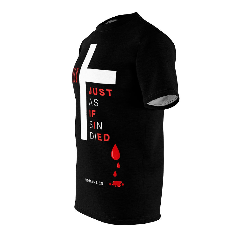 Thumbnail: "JUSTIFIED" - Black Unisex Cut & Sew Tee