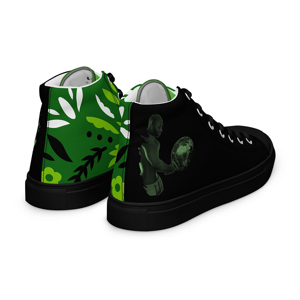Thumbnail: TMagicHandz® Men’s High Top Canvas Shoes (Black/Floral)