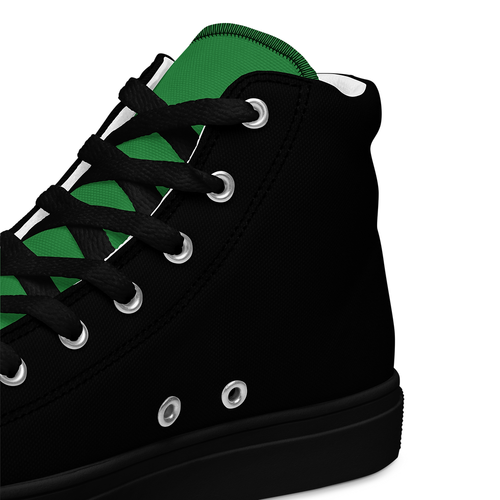 Thumbnail: TMagicHandz® Men’s High Top Canvas Shoes (Black/Green)