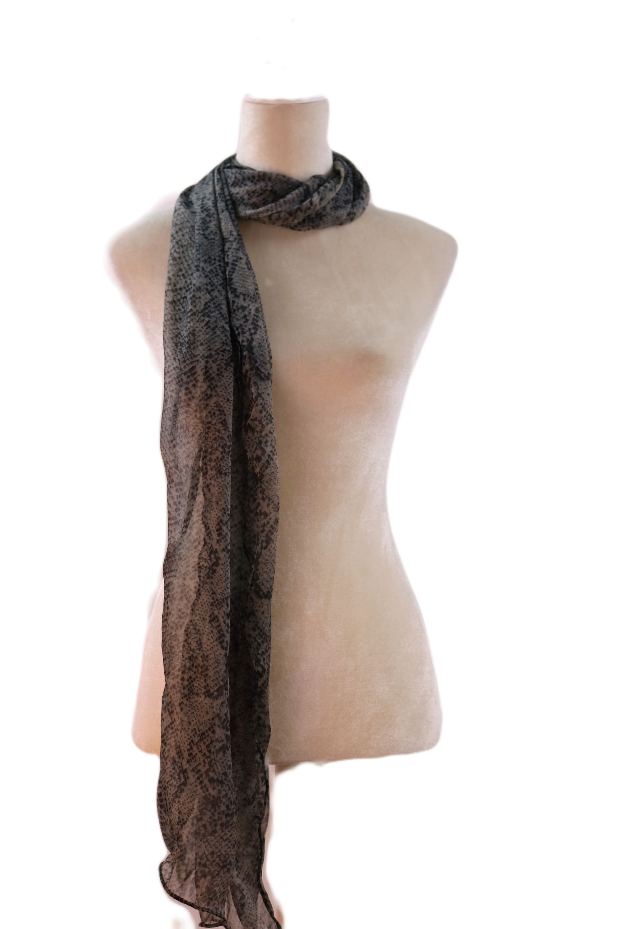 Silky Snake Skin Print Scarf