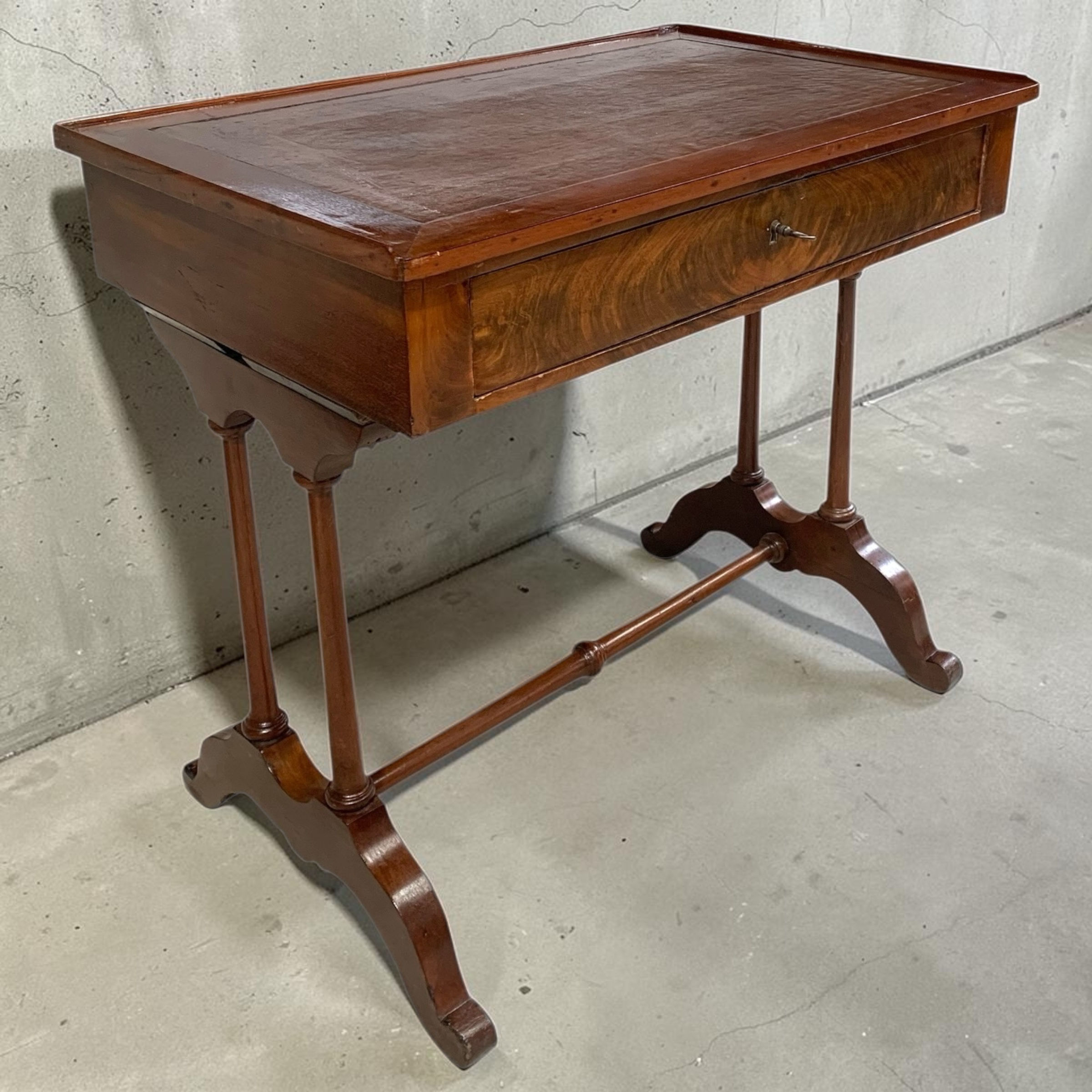Antique Victorian Mahogany 19th C small writing desk