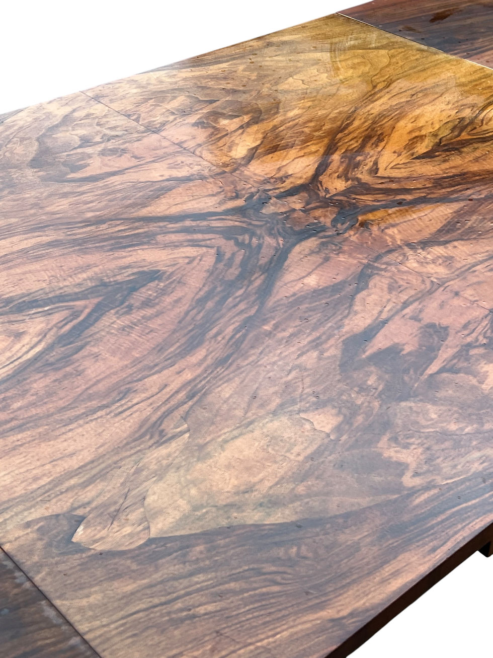Thumbnail: Art Deco Burr Walnut extending dining table 