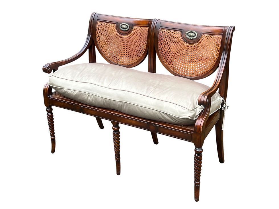 Thumbnail: Regency style Theodore Alexander caned settee 