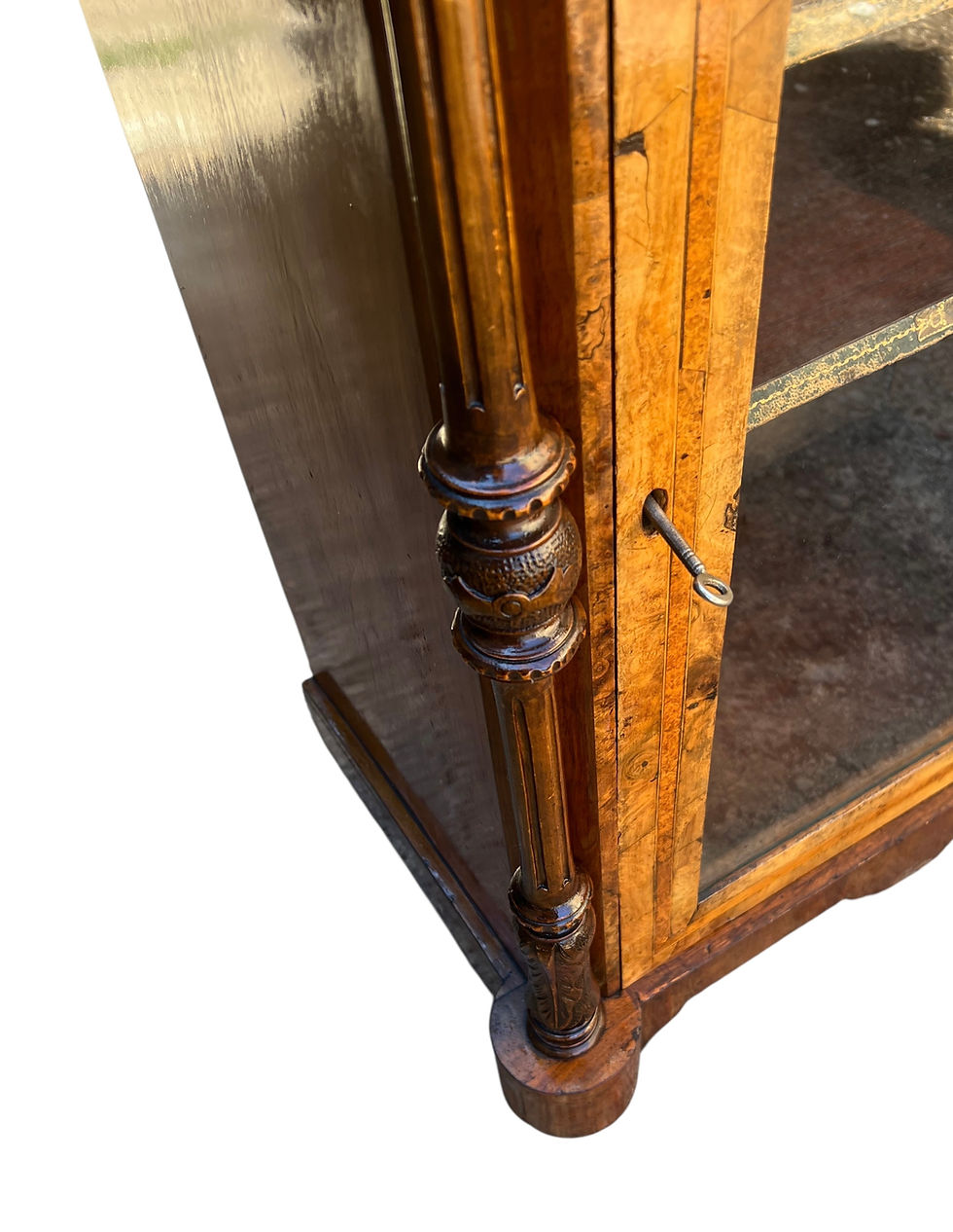 Thumbnail: Victorian Burr Walnut Pier Music Cabinet 