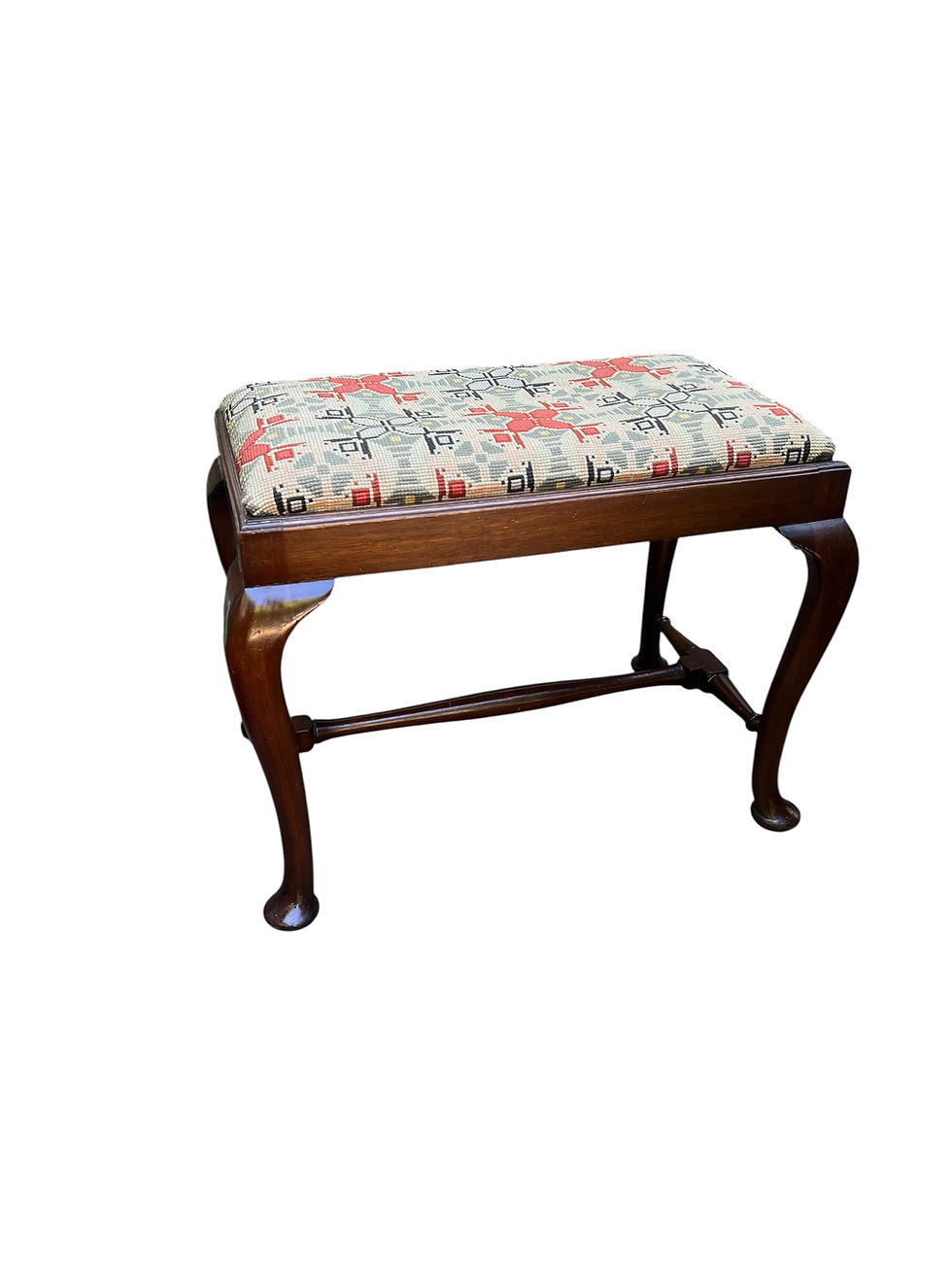 Thumbnail: Antique Needlepoint footstool 