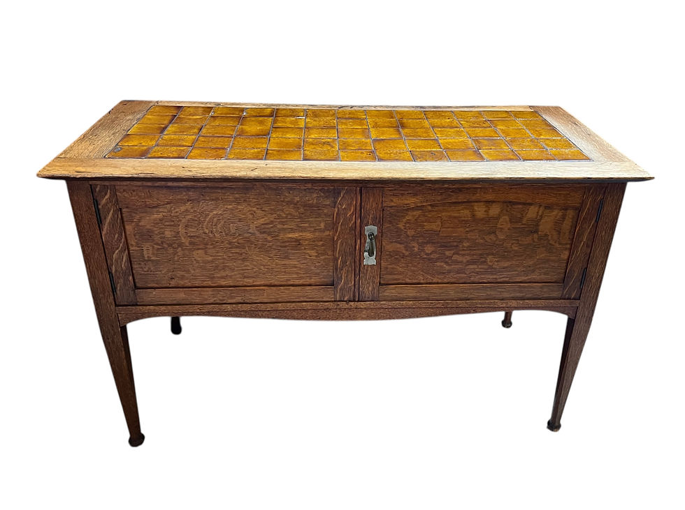 Thumbnail: Arts & Crafts Oak tiled washstand