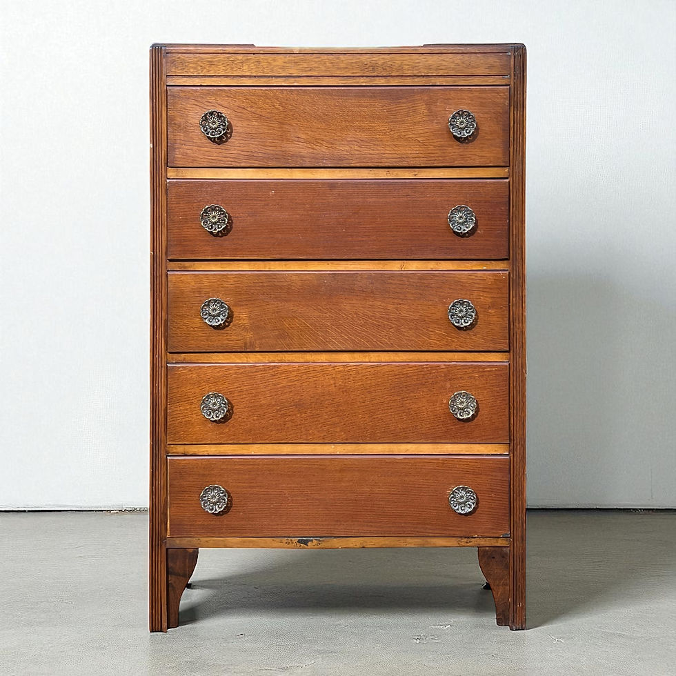 Mid century Lebus tallboy chest of drawers