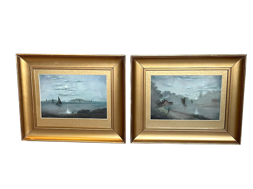 Thumbnail: Pair of 19th C  Oil paintings by T H Young