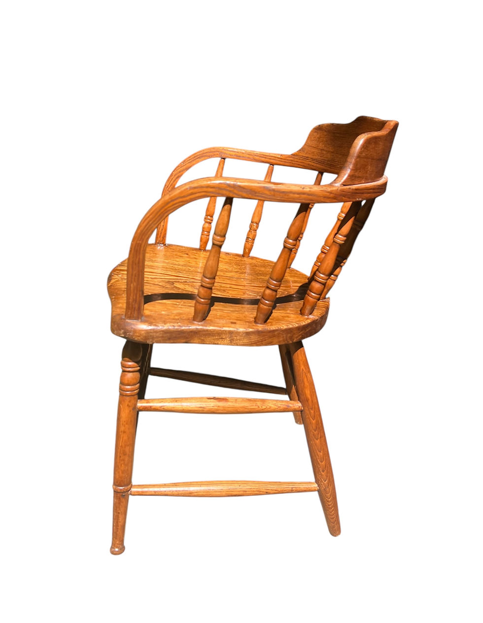 Thumbnail: Antique Early 20th Century Spindle-Back Armchair 