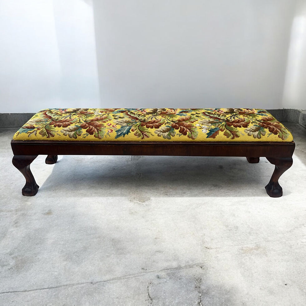 Antique needlepoint tapestry footstool