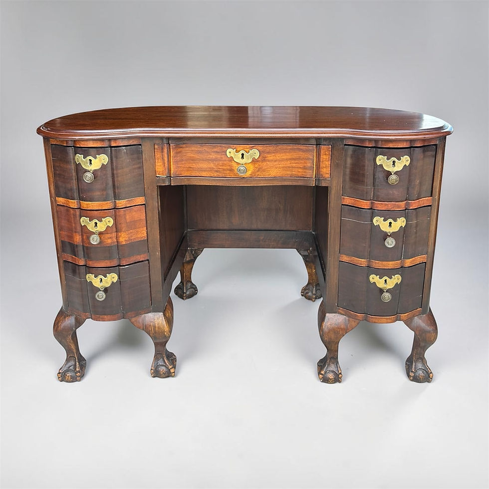 Thumbnail: Antique Imbuia Serpentine desk