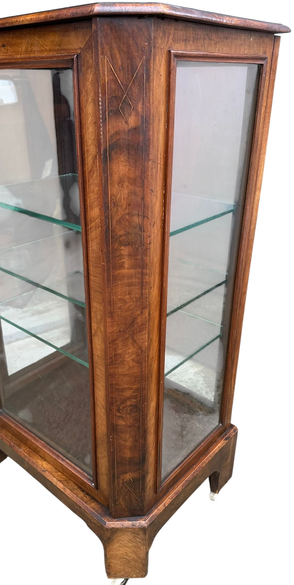 Thumbnail: Edwardian Walnut display cabinet 