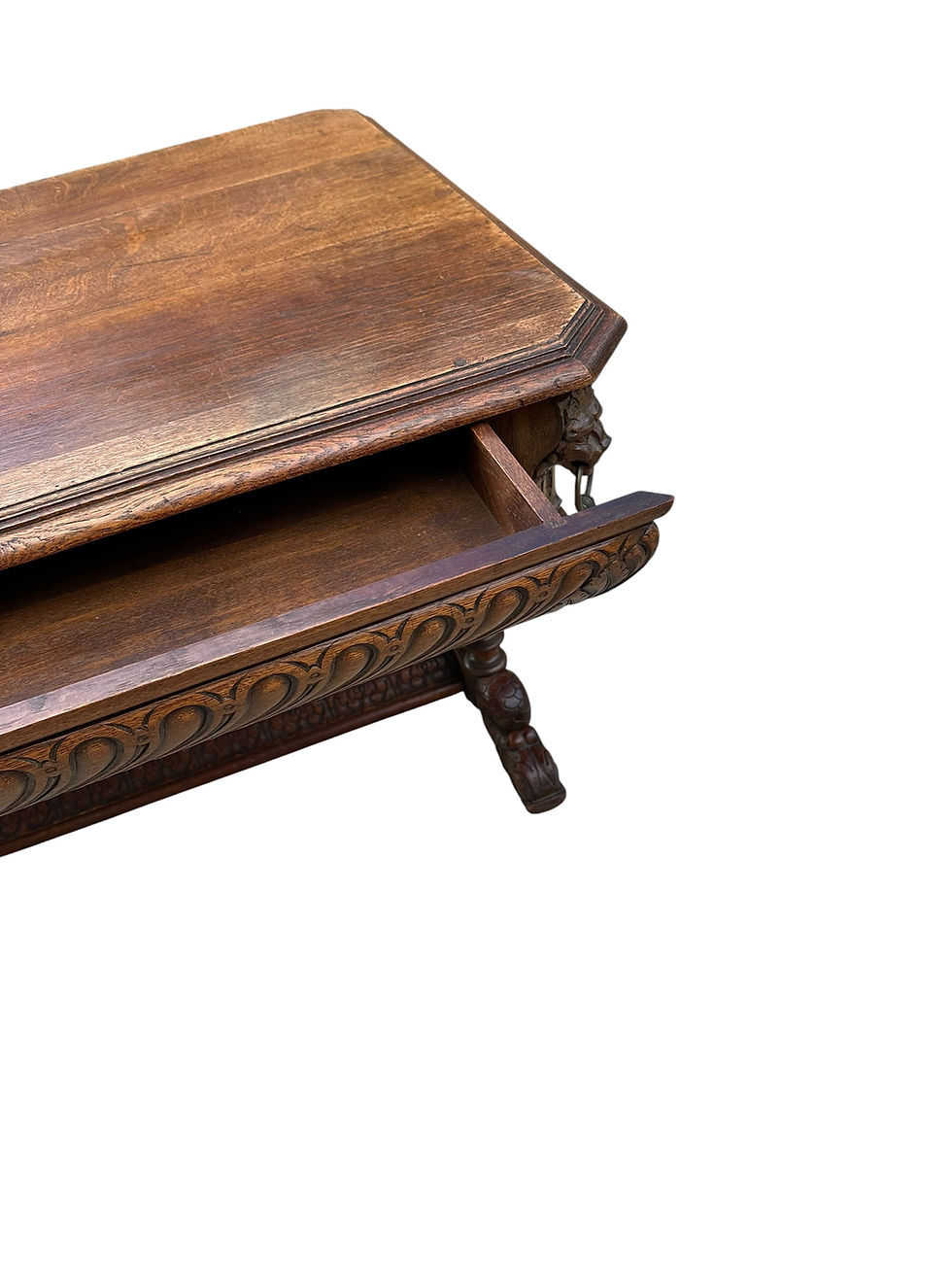Thumbnail: Antique Victorian carved ‘Dolphin’ library desk