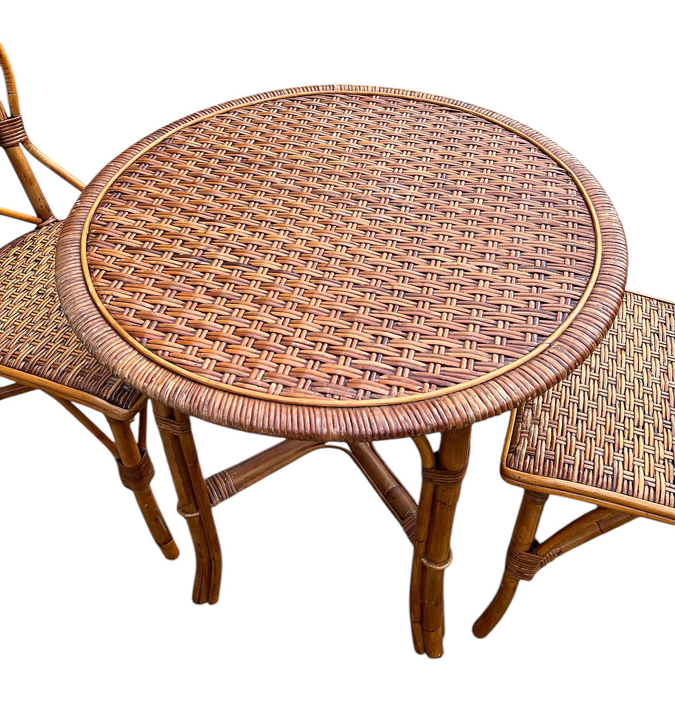 Thumbnail: Rattan and Bamboo Vintage Bistro set
