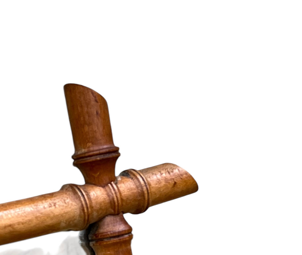 Thumbnail: Elegant French turned fruitwood mirror