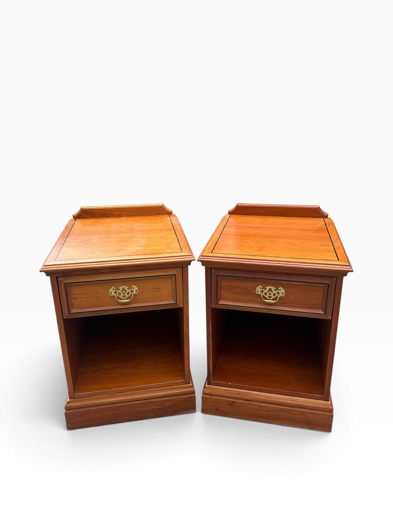 Antique style bedside tables by Pedley
