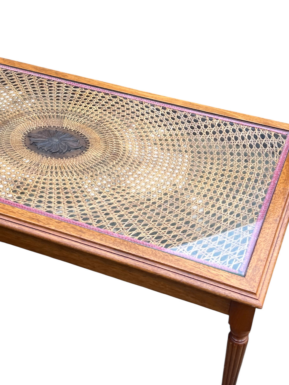 Thumbnail: Regency style rattan and Mahogany coffee table