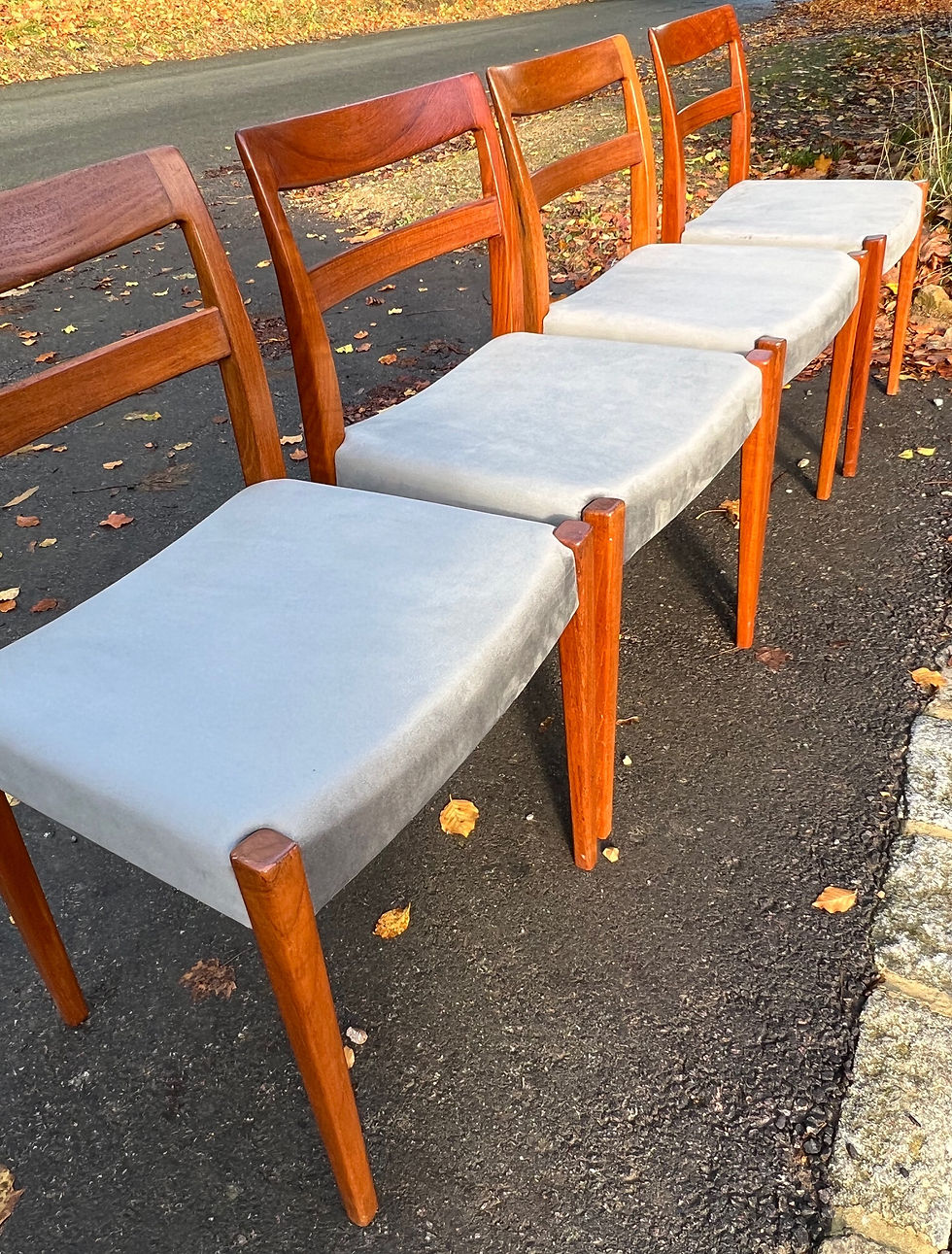 Thumbnail: SOLD mid century dining chairs designed by Nils Jonsson for Swedish maker Tr