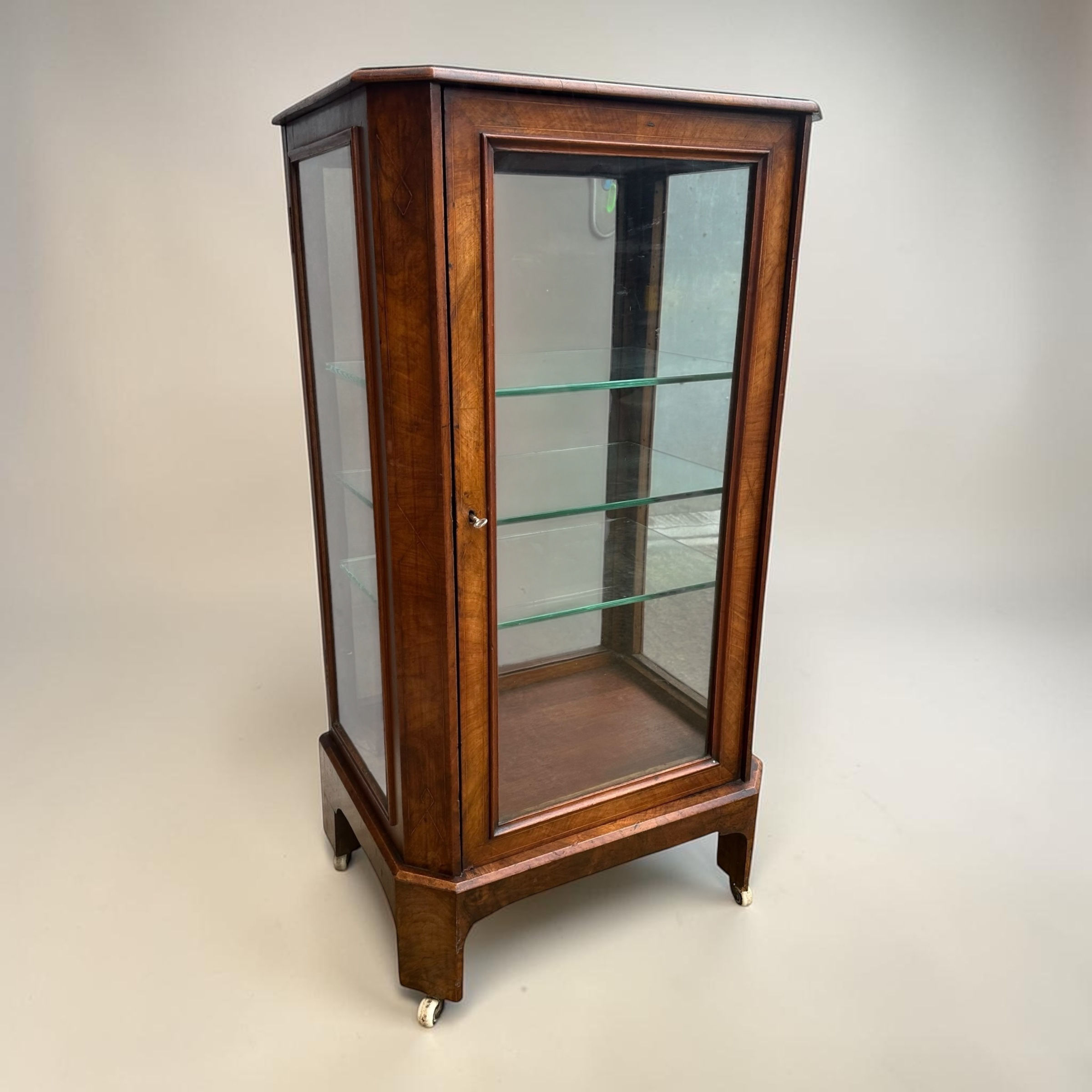 Edwardian Walnut display cabinet