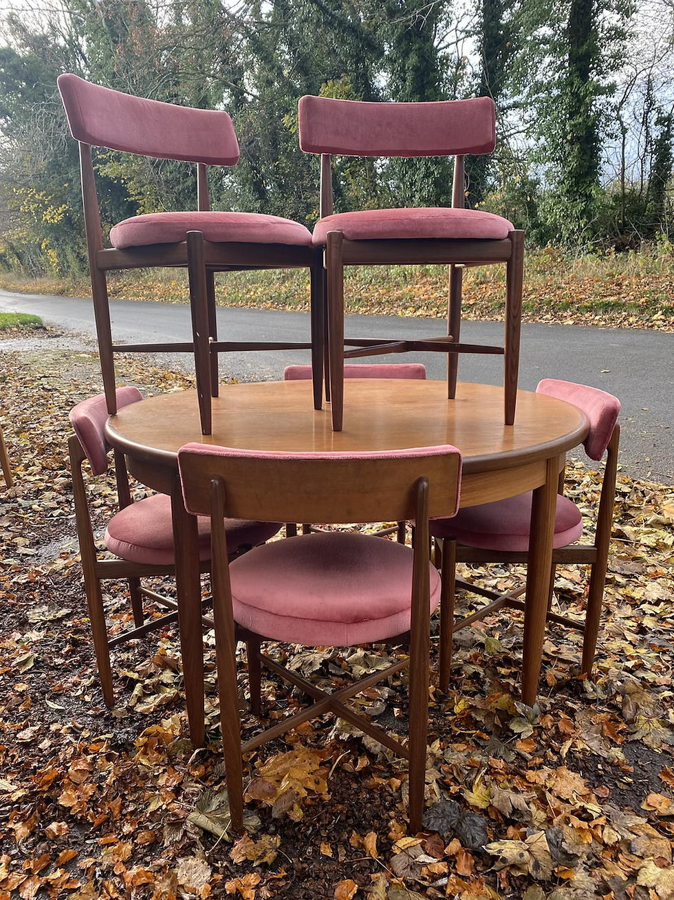 Thumbnail: SOLD Midcentury G plan ‘Fresco’ dining table & six x chairs by V B Wilkins
