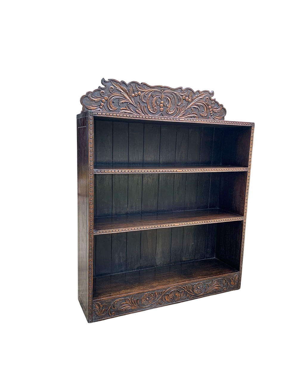 Thumbnail: Decorative 19th C solid Oak Open Bookcase