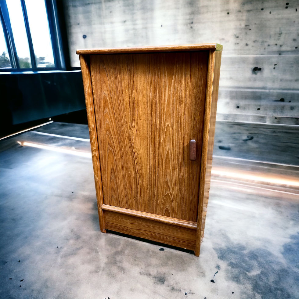 Mid century Teak veneer bedside table / bedside cabinet