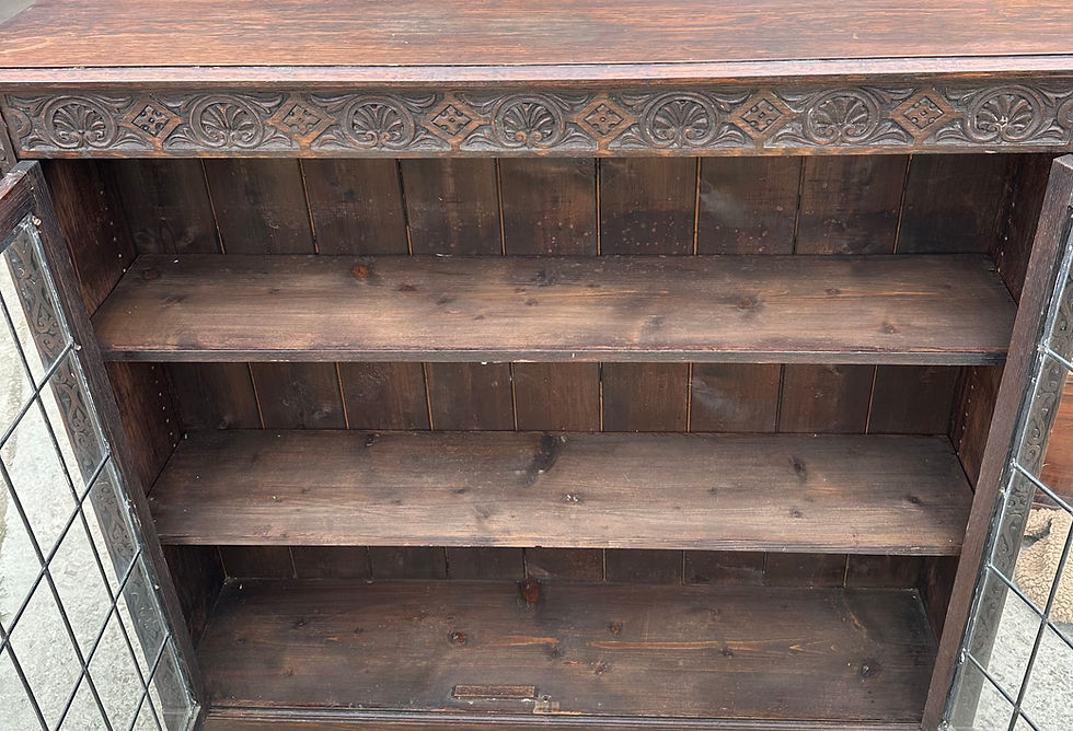 Thumbnail: Vintage Oak glass-fronted bookcase  