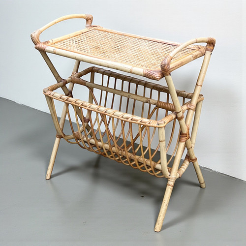Indigenous Magazine Rack Mid century Bamboo and Rattan magazine rack | Prior & Pender